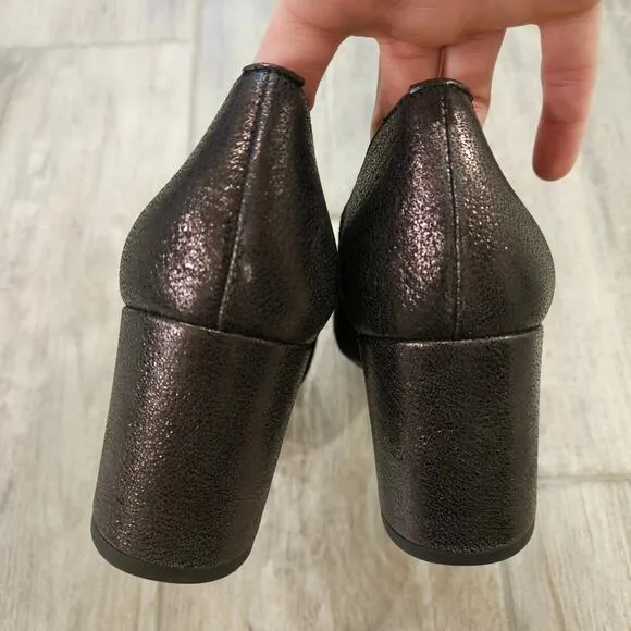Hispanitas Booties Women Size 37 US 6.5-7 Gillian Pump Boot Black/Copper Leather