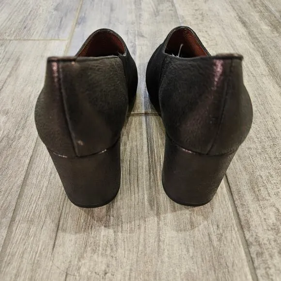 Hispanitas Booties Women Size 37 US 6.5-7 Gillian Pump Boot Black/Copper Leather