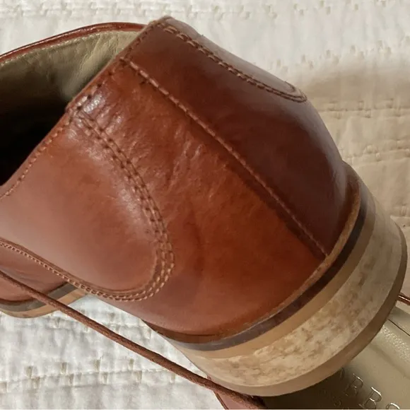 Hobbs Ladies lace up cognac leather shoes 37/7