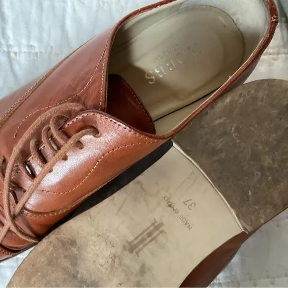 Hobbs Ladies lace up cognac leather shoes 37/7