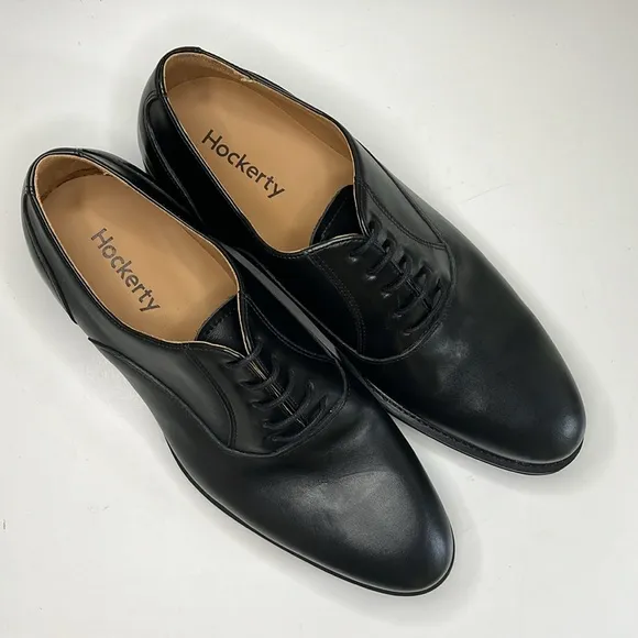 Hockerty Black Tie Shoes in black leather Men’s Size 9