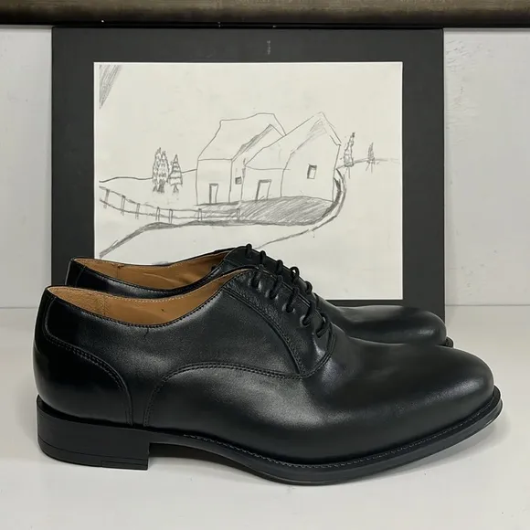 Hockerty Black Tie Shoes in black leather Men’s Size 9