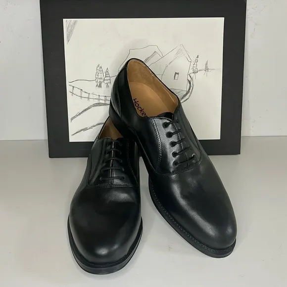 Hockerty Black Tie Shoes in black leather Men’s Size 9