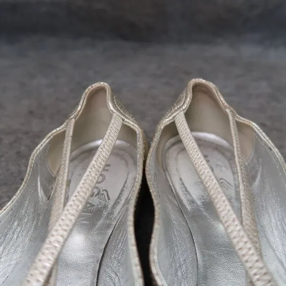 Hogan Shoes Womens 35.5 Ballet Flat Mary Jane Leather Metallic Fashion Classic