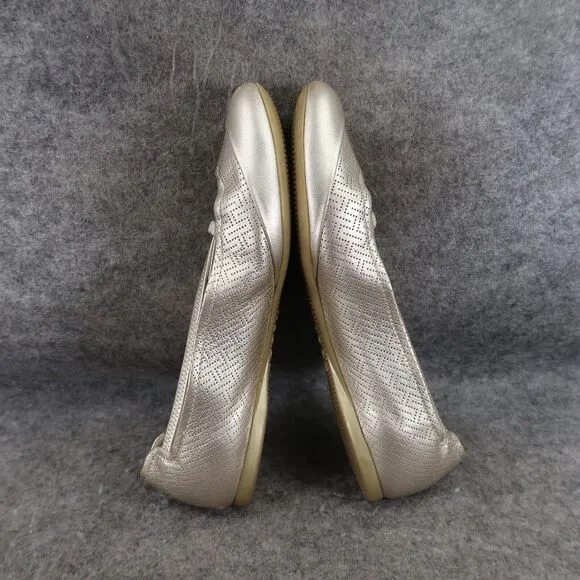 Hogan Shoes Womens 35.5 Ballet Flat Mary Jane Leather Metallic Fashion Classic