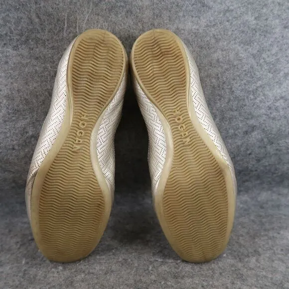 Hogan Shoes Womens 35.5 Ballet Flat Mary Jane Leather Metallic Fashion Classic