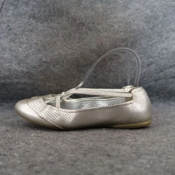 Hogan Shoes Womens 35.5 Ballet Flat Mary Jane Leather Metallic Fashion Classic