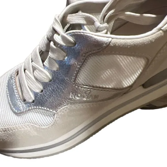 Hogan Silver Suede Sneakers- Size 38=8