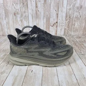 HOKA‎ Clifton 9 Black slate green  Men's Performance Sneakers Black Gray US 8D