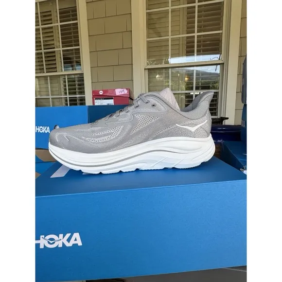 Hoka M Clifton 10 X Wide Men's Size 14 4E Extra Wide Running Shoes Steller Grey