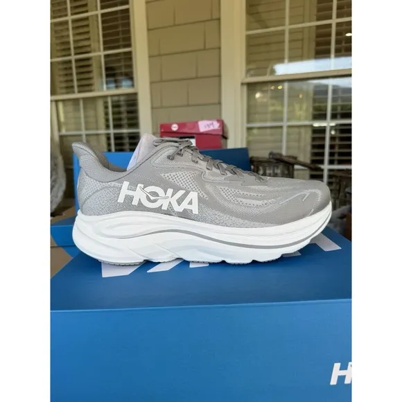 Hoka M Clifton 10 X Wide Men's Size 14 4E Extra Wide Running Shoes Steller Grey
