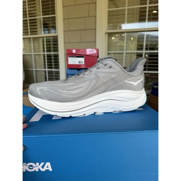 Hoka M Clifton 10 X Wide Men's Size 14 4E Extra Wide Running Shoes Steller Grey