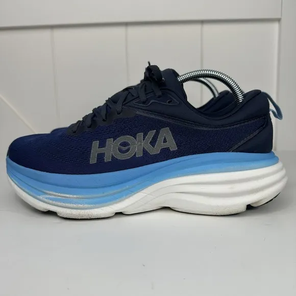 Hoka One One Bondi 8 Outer Space/All Aboard Men's Size 9D Sneakers Shoes Blue