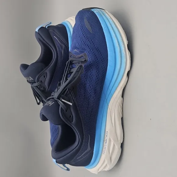 Hoka One One Bondi 8 Sneakers Men’s 10 Outer Space/ All Aboard Running Shoes