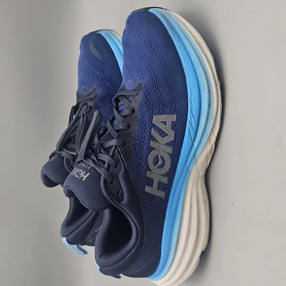 Hoka One One Bondi 8 Sneakers Men’s 10 Outer Space/ All Aboard Running Shoes