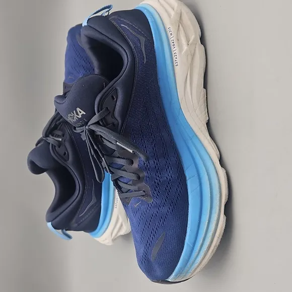 Hoka One One Bondi 8 Sneakers Men’s 10 Outer Space/ All Aboard Running Shoes