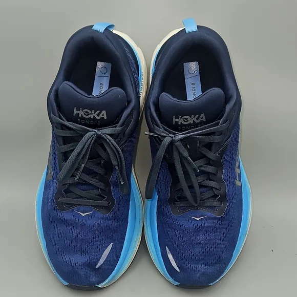 Hoka One One Bondi 8 Sneakers Men’s 10 Outer Space/ All Aboard Running Shoes