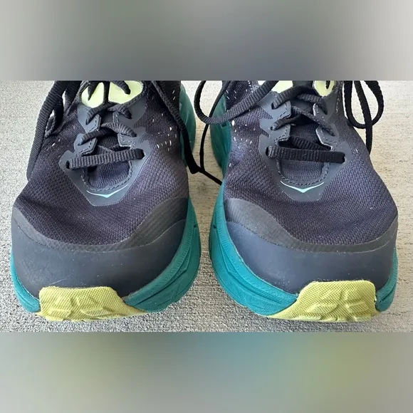 HOKA ONE ONE Challenger ATR 6 Black Blue Trail Running Shoes Size Mens 9.5 CLEAN