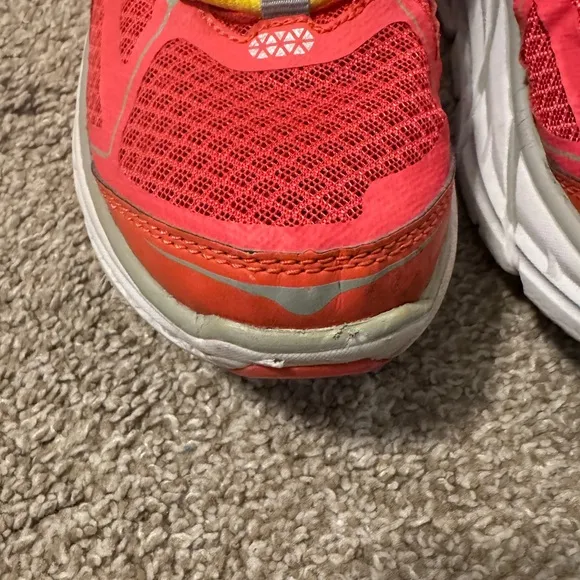 Hoka One One Clifton 1 Road Running Shoes W7 Pink Yellow Coral,