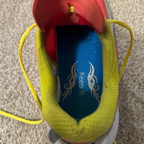 Hoka One One Clifton 1 Road Running Shoes W7 Pink Yellow Coral,