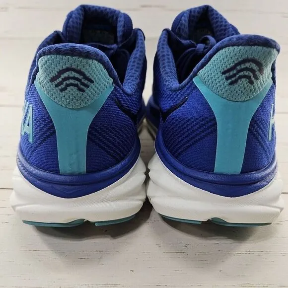 Hoka One One Clifton 9‎ Womens 9.5 B Blue Running Shoes Sneakers 1127896 BBES