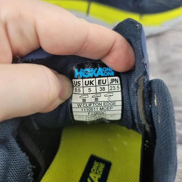 Hoka One One Clifton Edge Women 6.5 Shoes Running Responsive Comfort MOONLIT