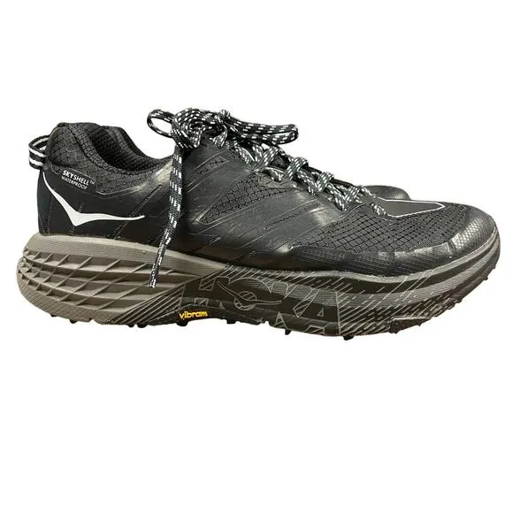 Hoka One One Skyshell Waterproof Vibram Trail Running Shoes – Men’s Size 9 Black