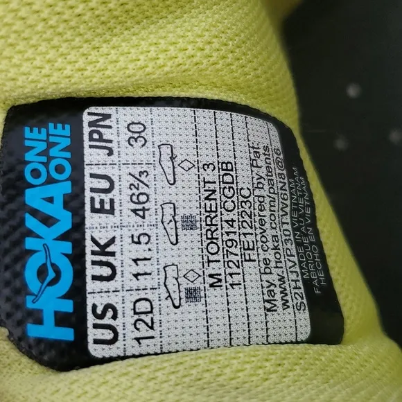Hoka One One Torrent 3 Men's Running Shoes Size 12 D