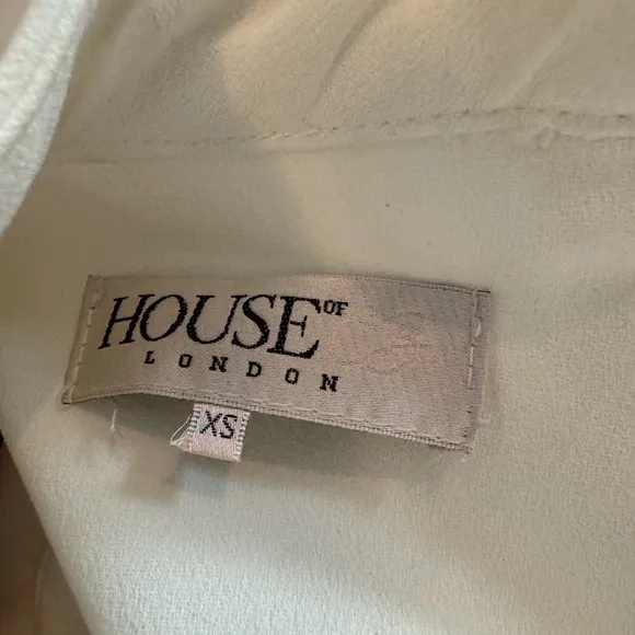 HOUSE OF CB 'Charlize' White Crystal Trim Dress Size XS