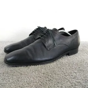 Hugo Boss Mens Size 10.5 Oxford Shoes Black Leather Lace Up Derby