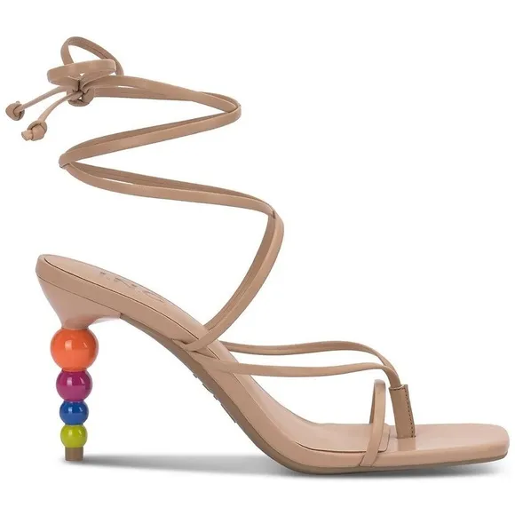 INC Lellina Lace-Up Ankle-Tie Dress Sandals Exclusive x Macy's. Beige. 7.5 &amp; 9.5