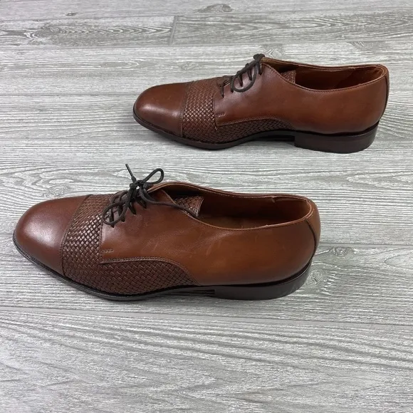 Italian NORDSTROM Woven Leather Oxford - Old Money - Wide - NWT's