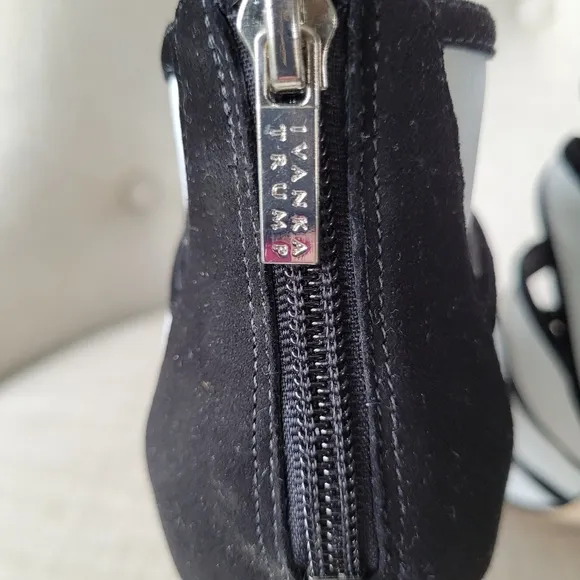 Ivanka Trump Shoes Derry Black &amp; White Leather Stiletto Heel Open Toe Si…