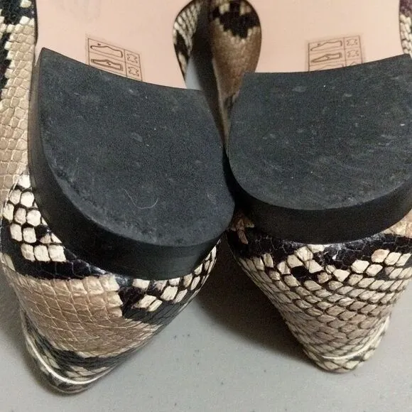 J. Crew Cecile AQ136 Smoking loafer leather reptile embossed size 9
