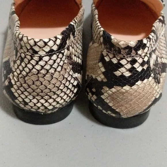 J. Crew Cecile AQ136 Smoking loafer leather reptile embossed size 9