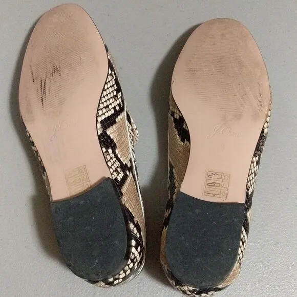 J. Crew Cecile AQ136 Smoking loafer leather reptile embossed size 9