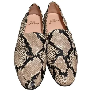 J. Crew Cecile AQ136 Smoking loafer leather reptile embossed size 9
