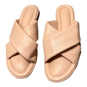J. CREW Shoes Women's 8.5 Pink Sandal Menorca Padded Cross-Strap BE789 Open Toe