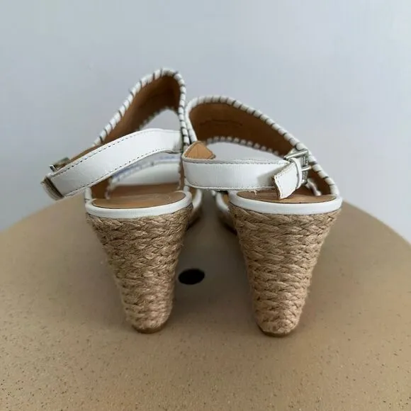 Jack Rogers Vanessa Blue and White Espadrille Wedge Open Toe Sandal