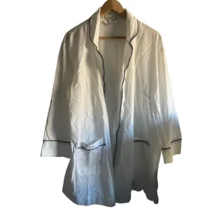J.Crew robe white blue piping size small/medium