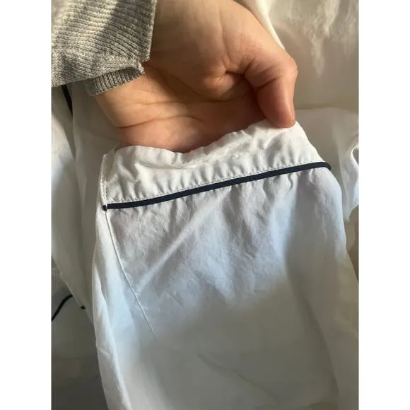 J.Crew robe white blue piping size small/medium