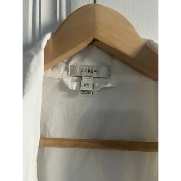 J.Crew robe white blue piping size small/medium