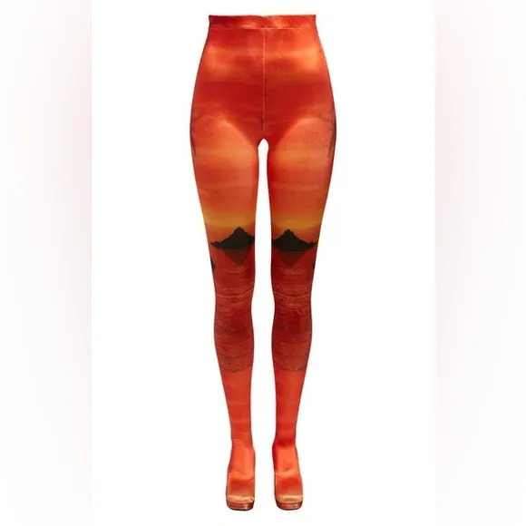 Jeffrey Campbell pantalones platform boots in orange sunset