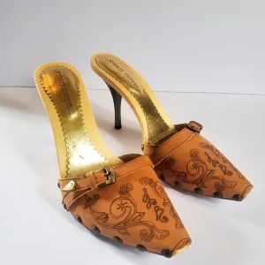 Jessica Bennett Western Mules With Stiletto Heels Size 10