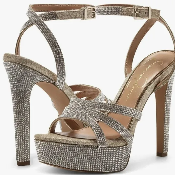 Jessica Simpson Balina Champagne Heels Size 8.5