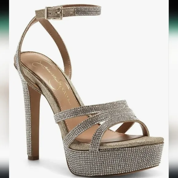 Jessica Simpson Balina Champagne Heels Size 8.5