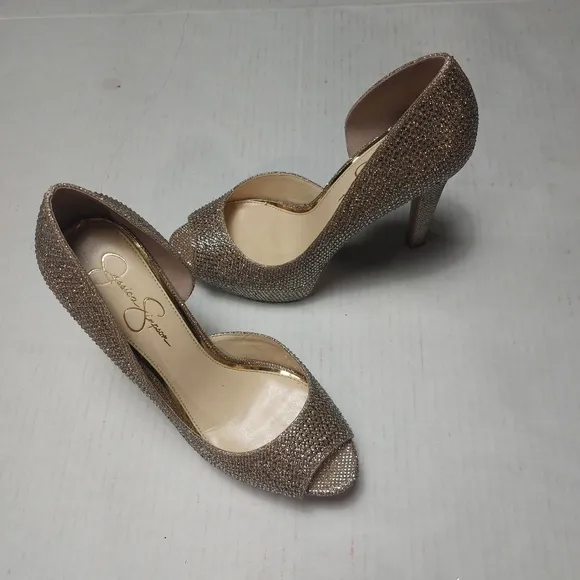 Jessica Simpson Gold High Heel Shoes Size 10M NWNT