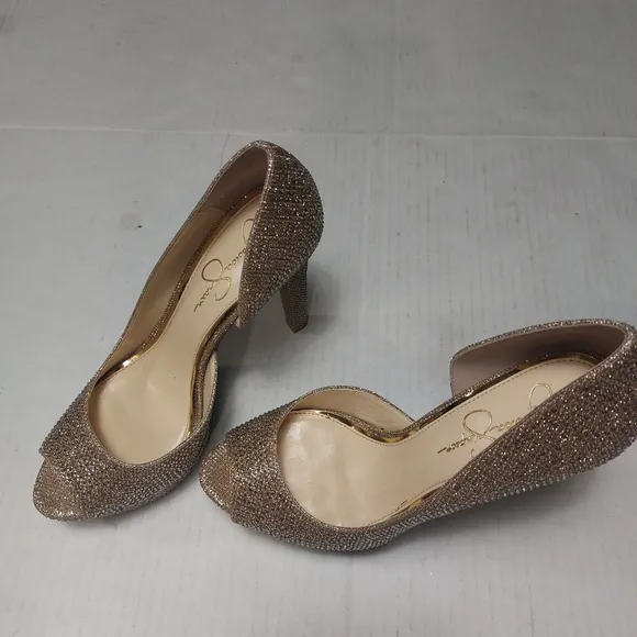 Jessica Simpson Gold High Heel Shoes Size 10M NWNT