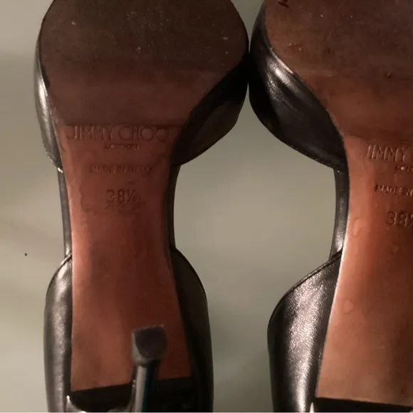 Jimmy Choo Black Addison Shimmer Dorsey  Women's Pump Size 38-1/2