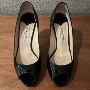 Jimmy Choo Black Peep Toe Women's Shoes